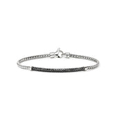 JOHN HARDY Essential Sterling Silver Black Sapphire Pavé Bracelet 2.5mm